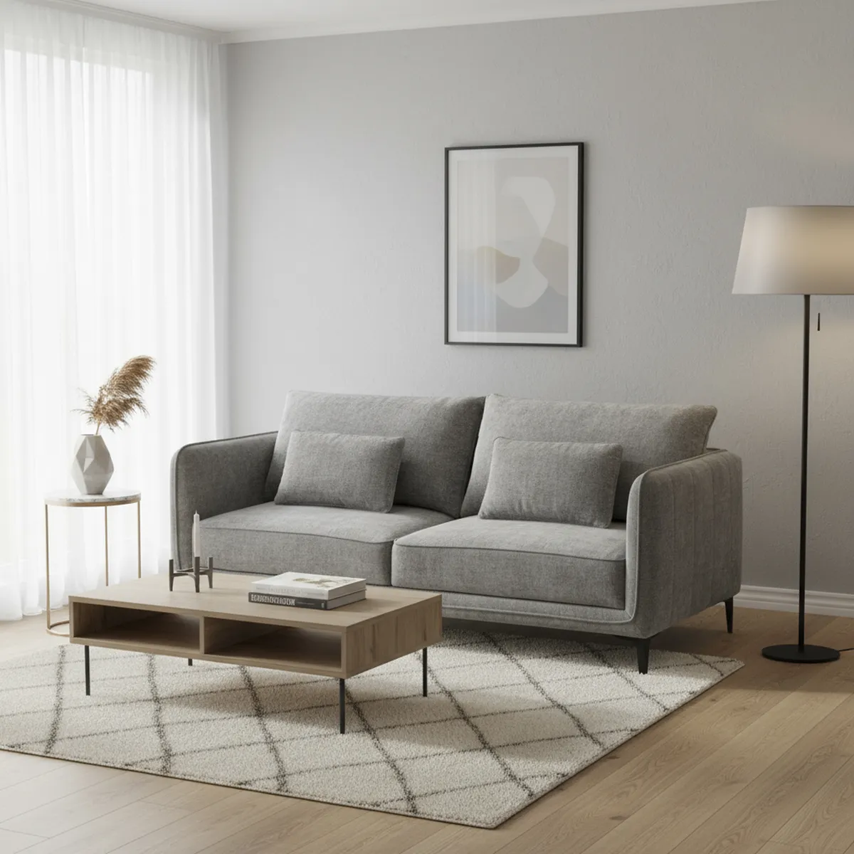 JUST HOME COLLECTION - Sofá 3 cuerpos Makula 194x88x84 cm Gris