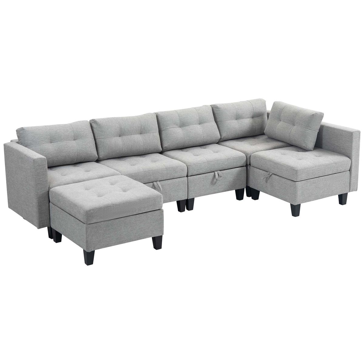 JUST HOME COLLECTION - Sofá Cama Seccional Narva Gris 217x82x147 cm