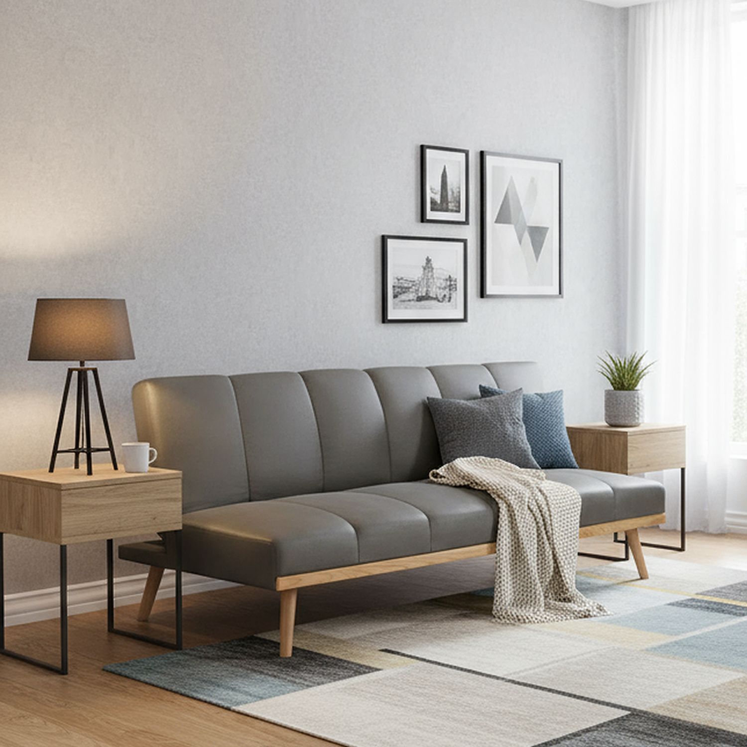 JUST HOME COLLECTION Futón Madan Gris 175x85x77 cm | Falabella Chile