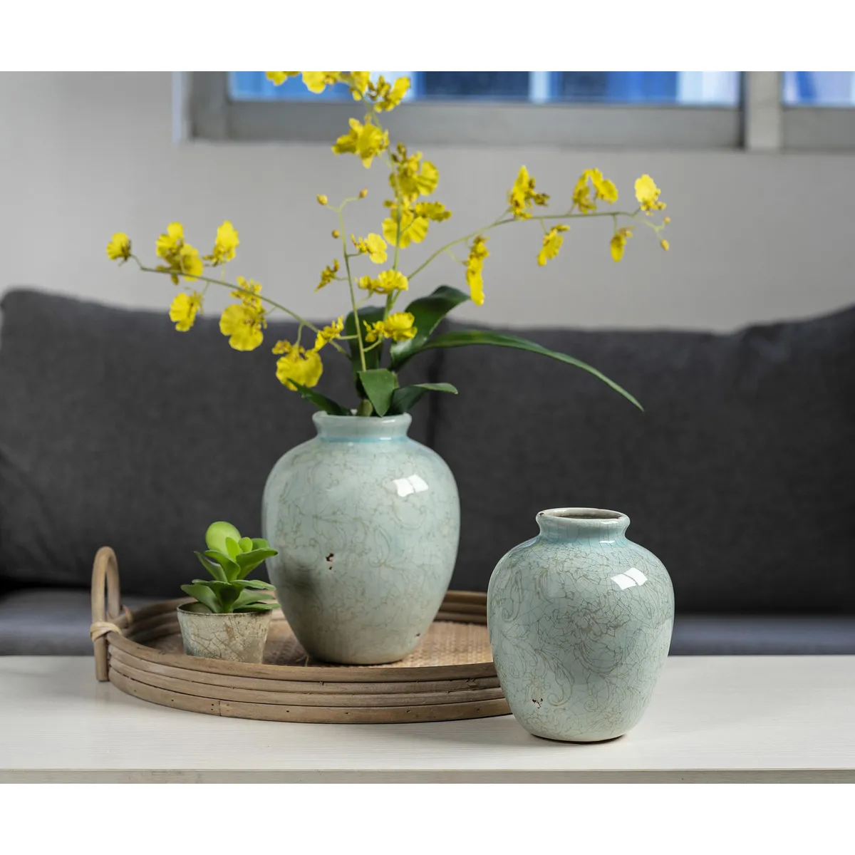 JUST HOME COLLECTION - Jarrón 16,5 x 20 cm Terra Celeste