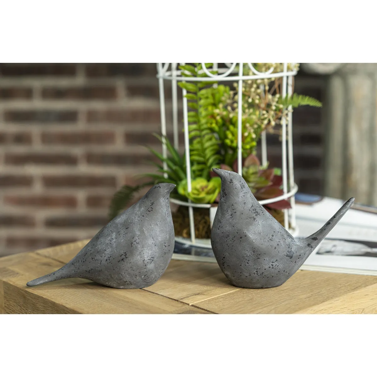 JUST HOME COLLECTION - Pájaro Decorativo 11 cm Negro