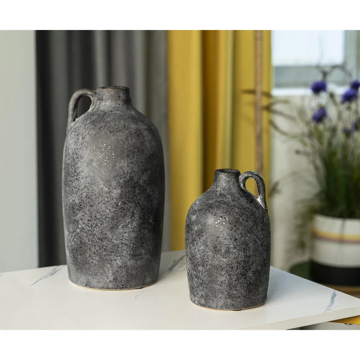 JUST HOME COLLECTION - Jarrón 11,5x18 cm Terra Negro