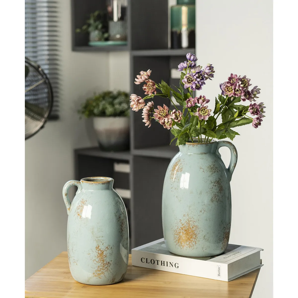 JUST HOME COLLECTION - Jarrón 15x23 cm Terra Celeste