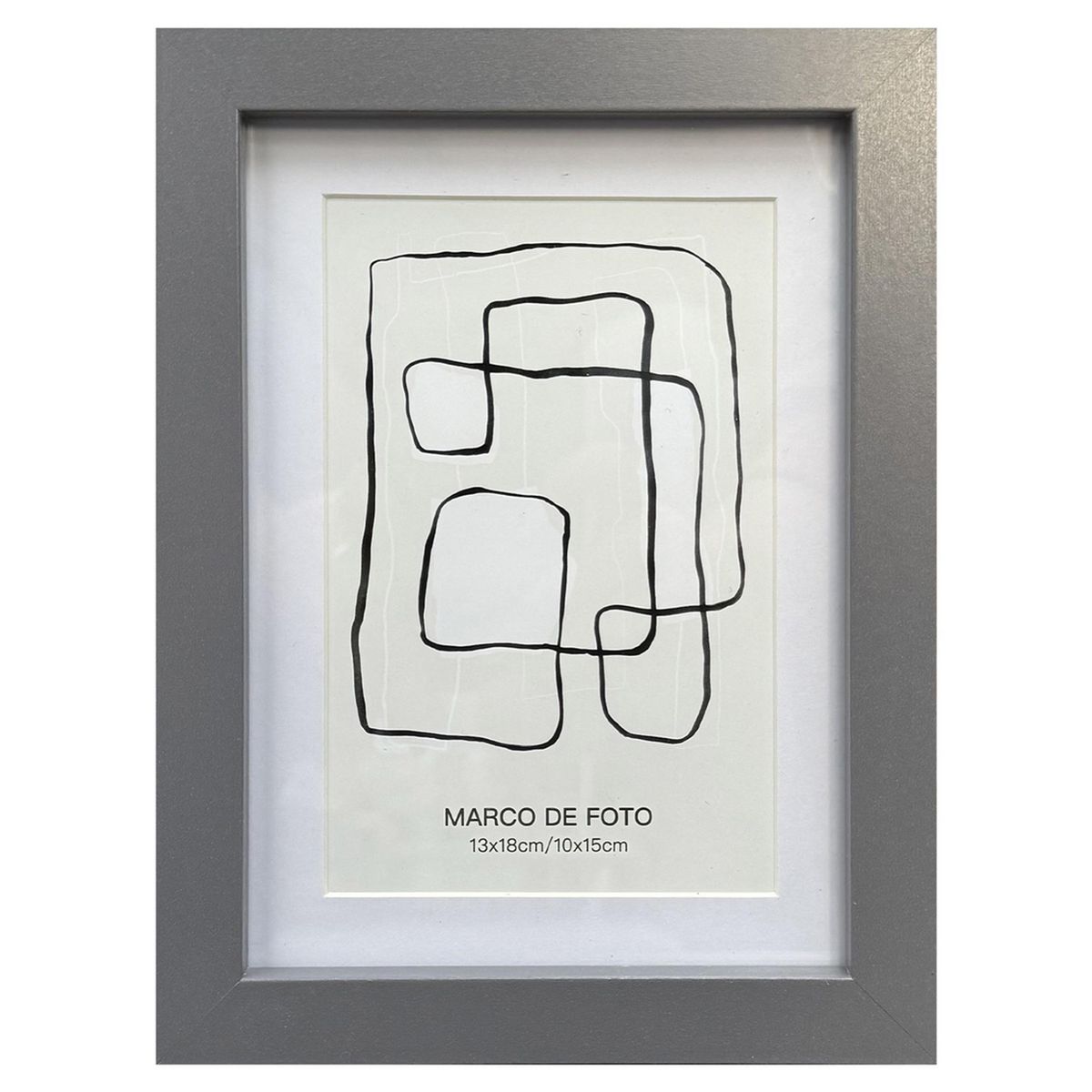 JUST HOME COLLECTION - Marco de Foto 10x15 cm Gris MDF