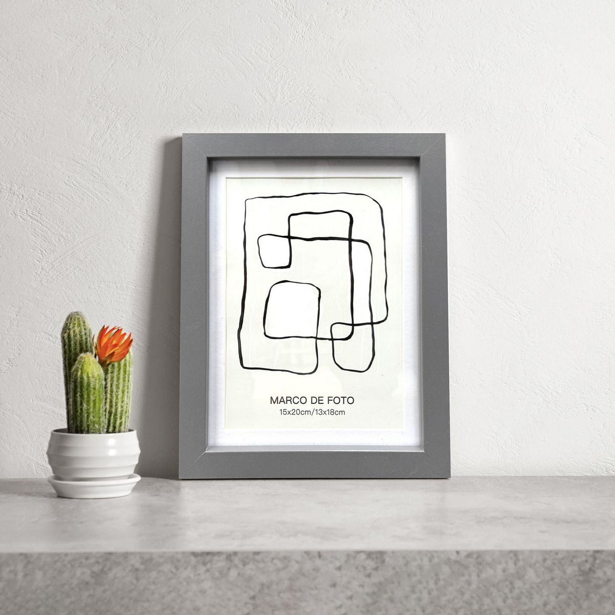 JUST HOME COLLECTION - Marco de Foto Matte 13x18 cm Gris MDF