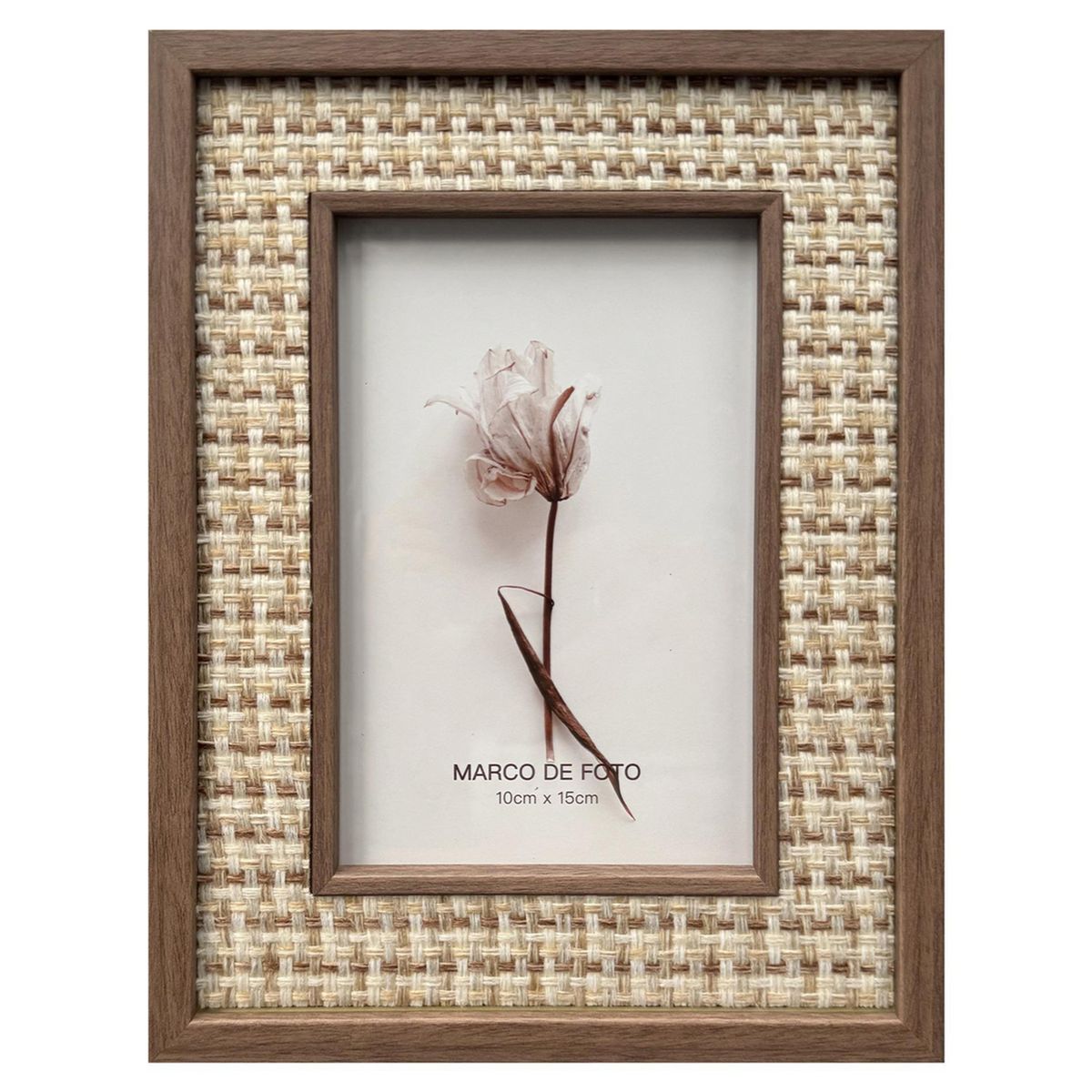 JUST HOME COLLECTION - Marco de Foto Mad Text 10x15 cm Café Plástico