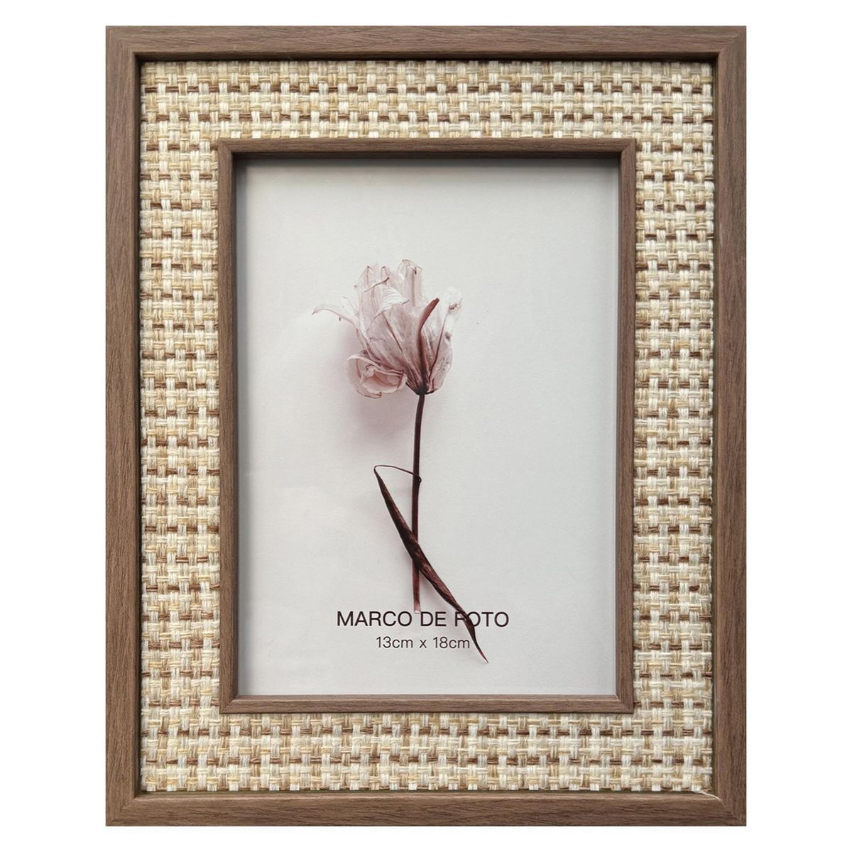 JUST HOME COLLECTION - Marco de Foto Mad Text 13x18 cm Café Plástico