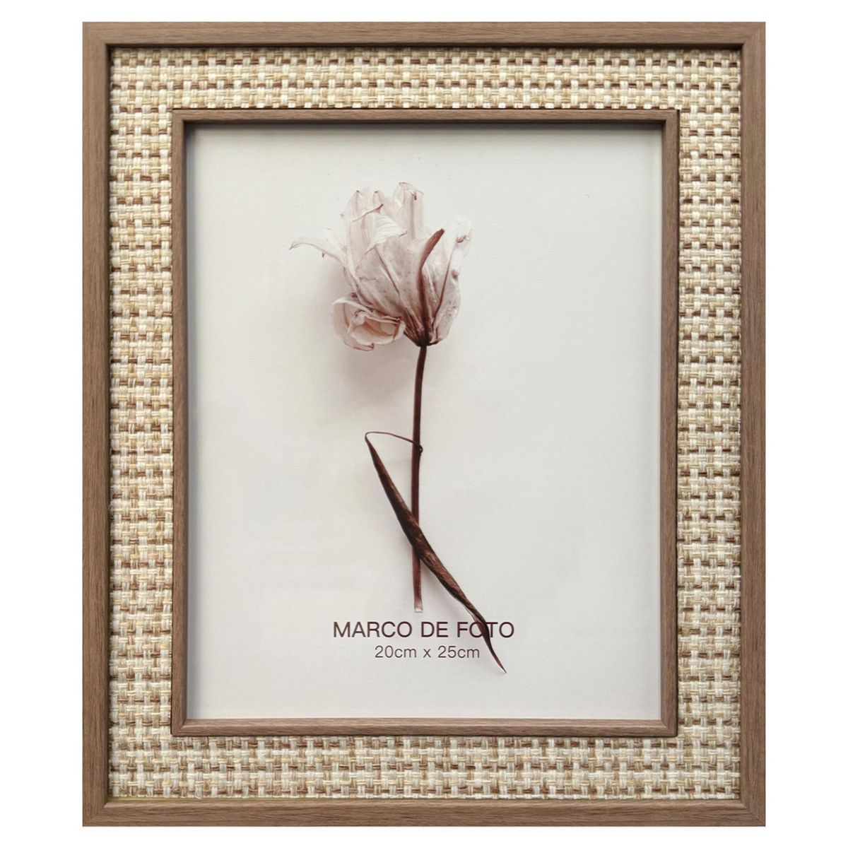 JUST HOME COLLECTION - Marco de Foto Mad Text 20x25 cm Café Plástico