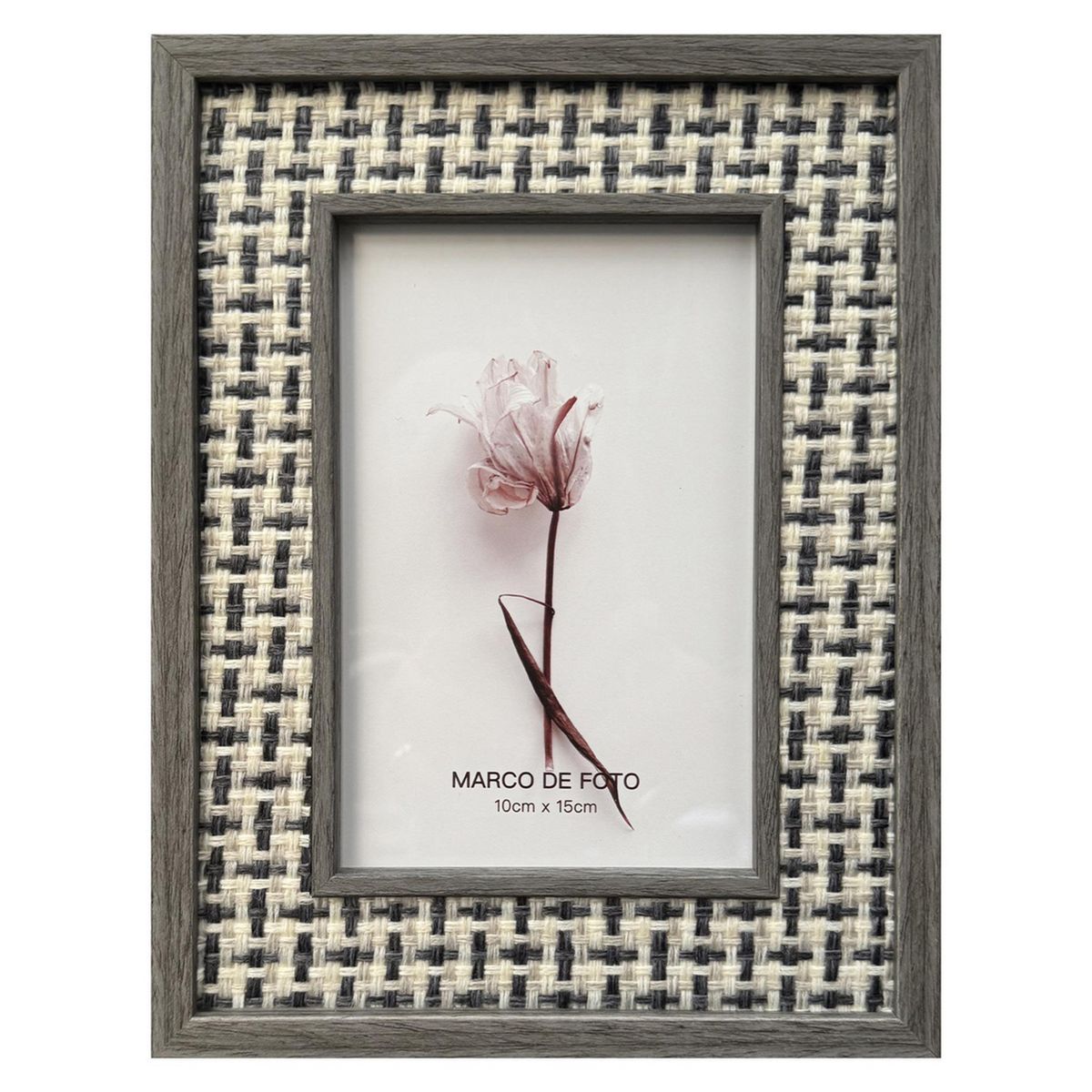 JUST HOME COLLECTION - Marco de Foto Mad Text 10x15 cm Gris Plástico