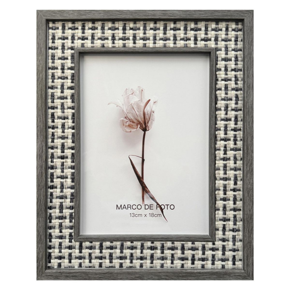 JUST HOME COLLECTION - Marco de Foto Mad Text 13x18 cm Gris Plástico