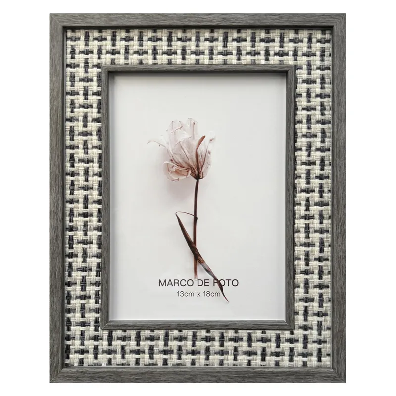 JUST HOME COLLECTION - Marco de Foto Mad Text 13x18 cm Gris Plástico