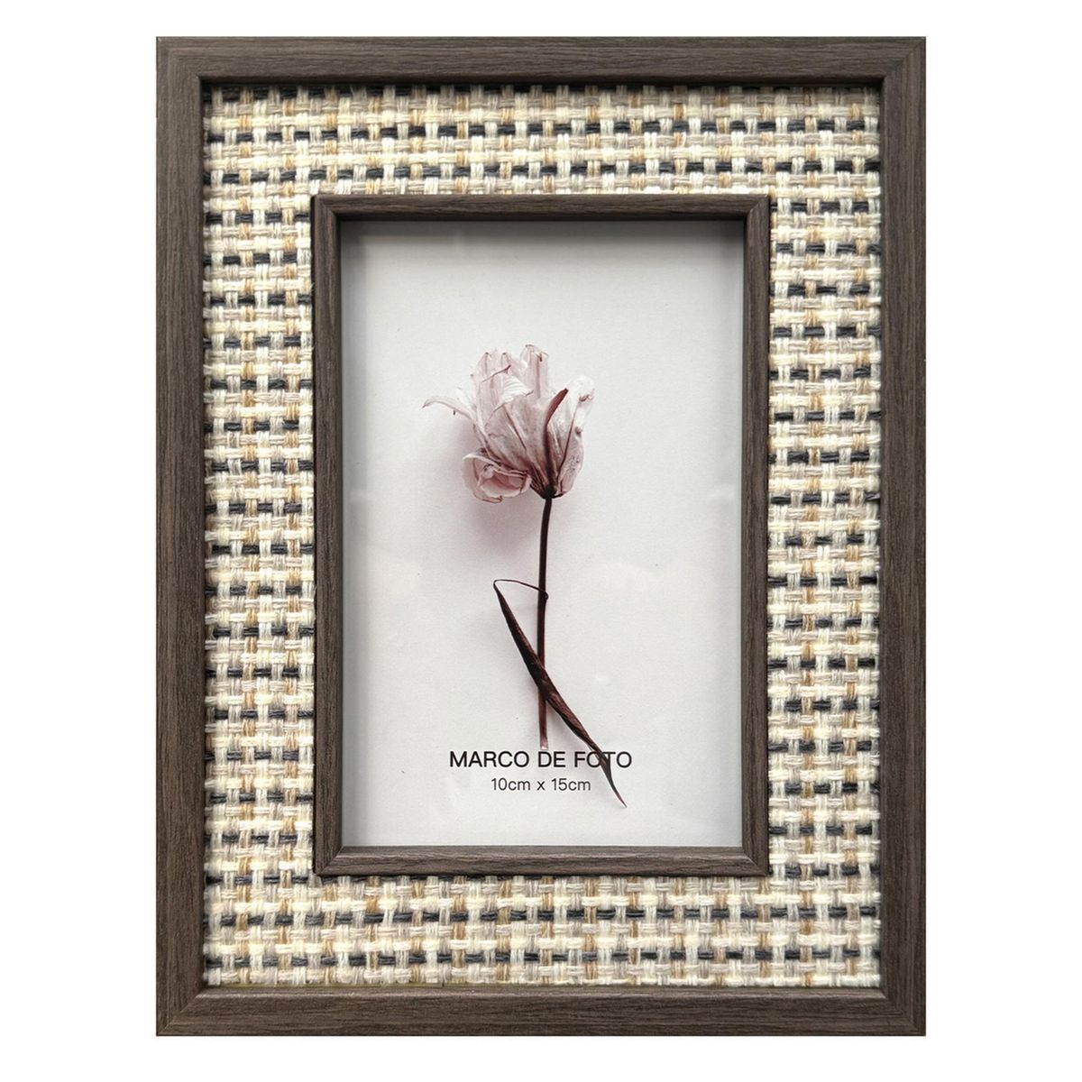 JUST HOME COLLECTION - Marco de Foto Mad Text 10x15 cm Café oscuro Plástico