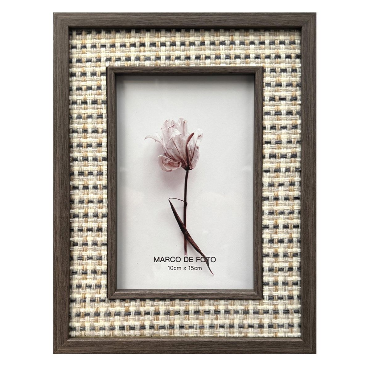 JUST HOME COLLECTION - Marco de Foto Mad Text 10x15 cm Café oscuro Plástico