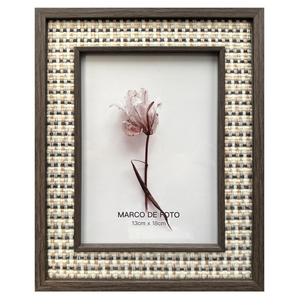 JUST HOME COLLECTION - Marco de Foto Mad Text 13x18 cm Café oscuro Plástico