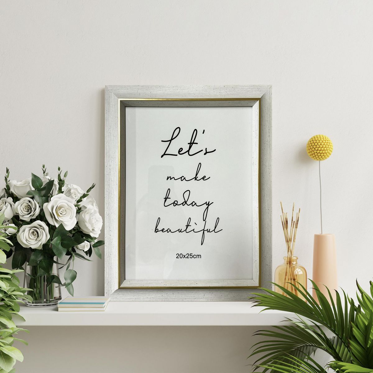 JUST HOME COLLECTION - Marco de Foto Mad 20x25 cm Blanco Plástico