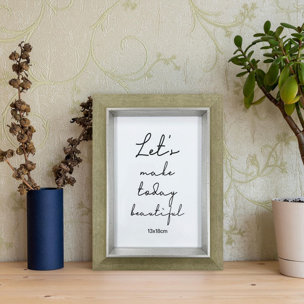 JUST HOME COLLECTION - Marco de Foto Mad nat 13x18 cm Madera Plástico