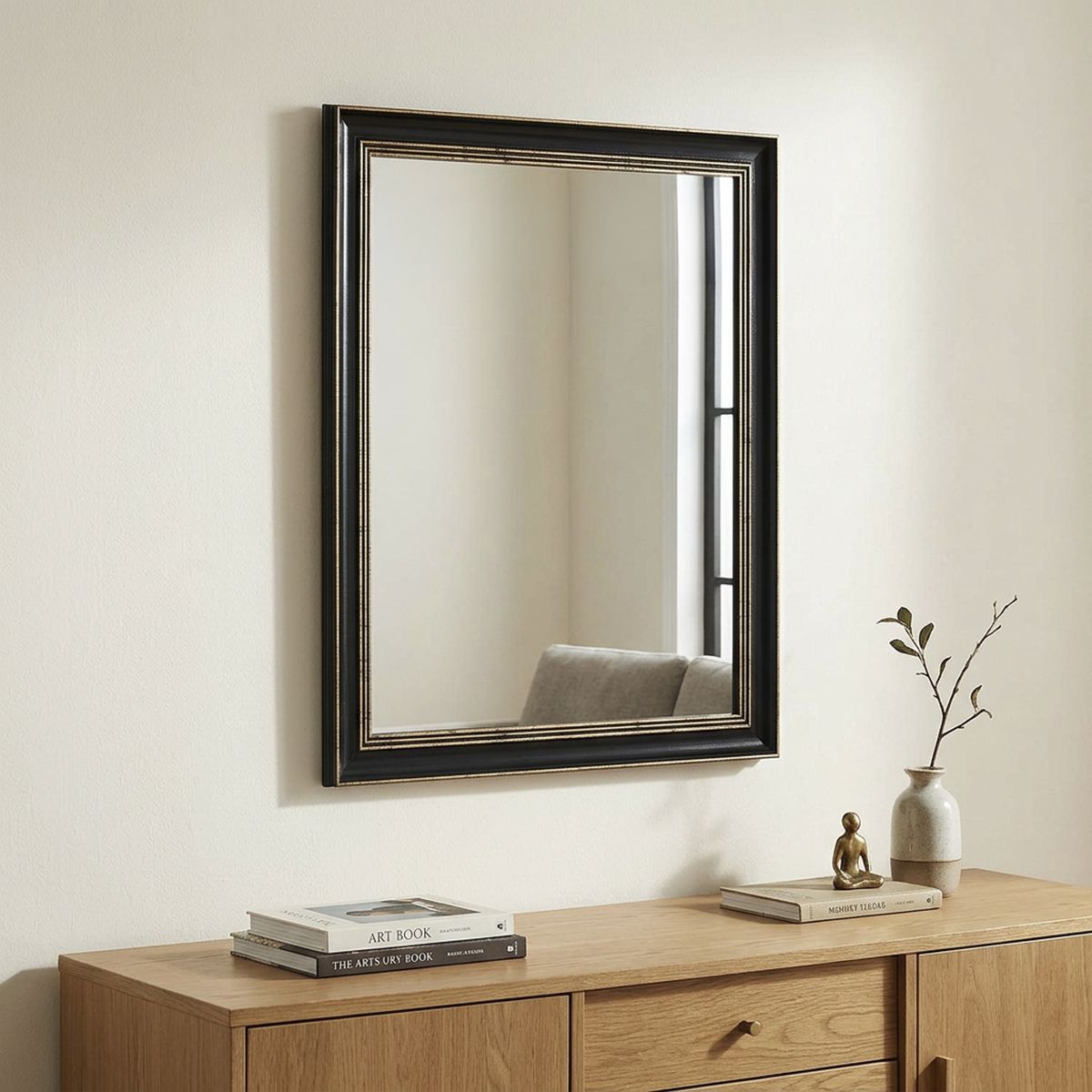 Espejo Pared Forma Rectangular 51.8x41.6 cm Negro Vintage, marca JUST HOME COLLECTION - Foto Principal