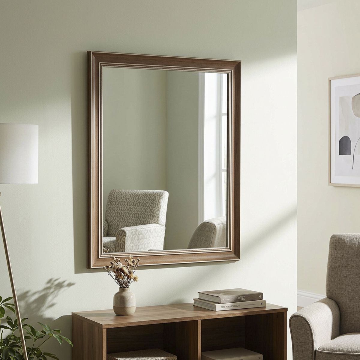 JUST HOME COLLECTION - Espejo Pared Forma Rectangular 51.8x41.6 cm Café Vintage