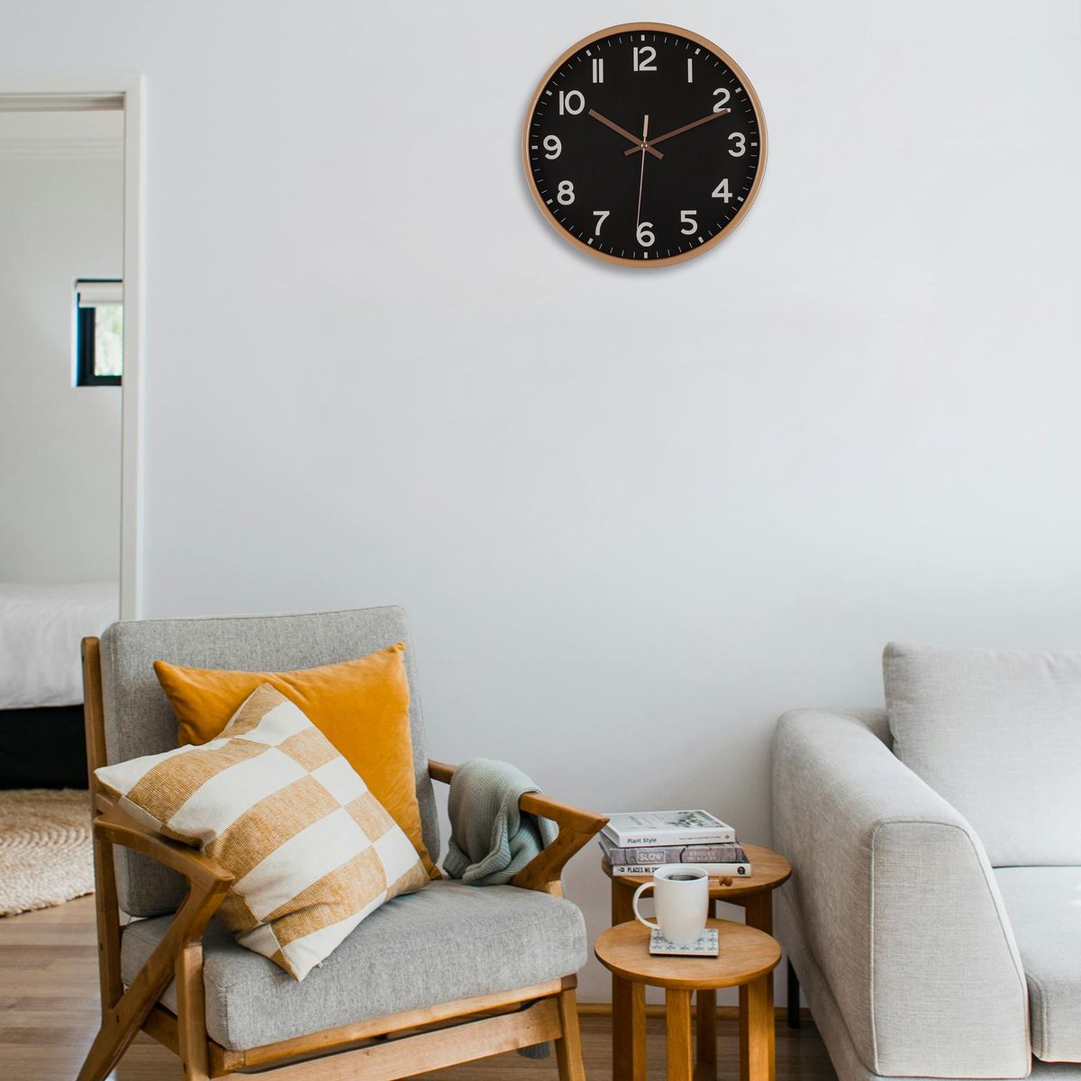 JUST HOME COLLECTION - Reloj Con Alarma 19x6 cm Café