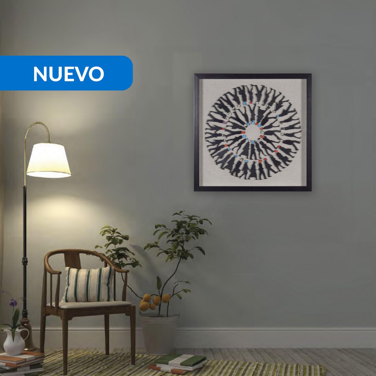 JUST HOME COLLECTION - Cuadro Walking people 60x60 cm