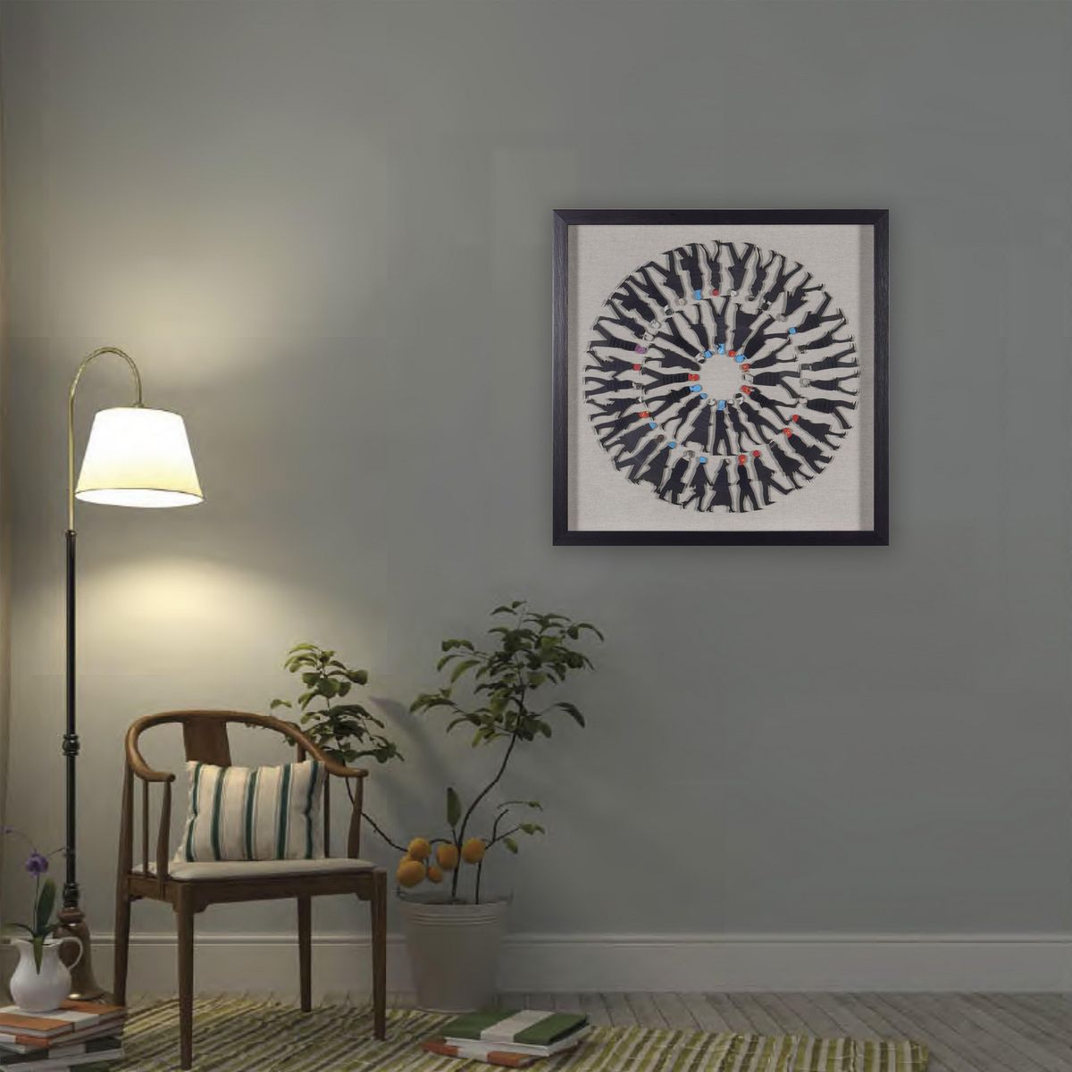 JUST HOME COLLECTION - Cuadro Walking people 60x60 cm