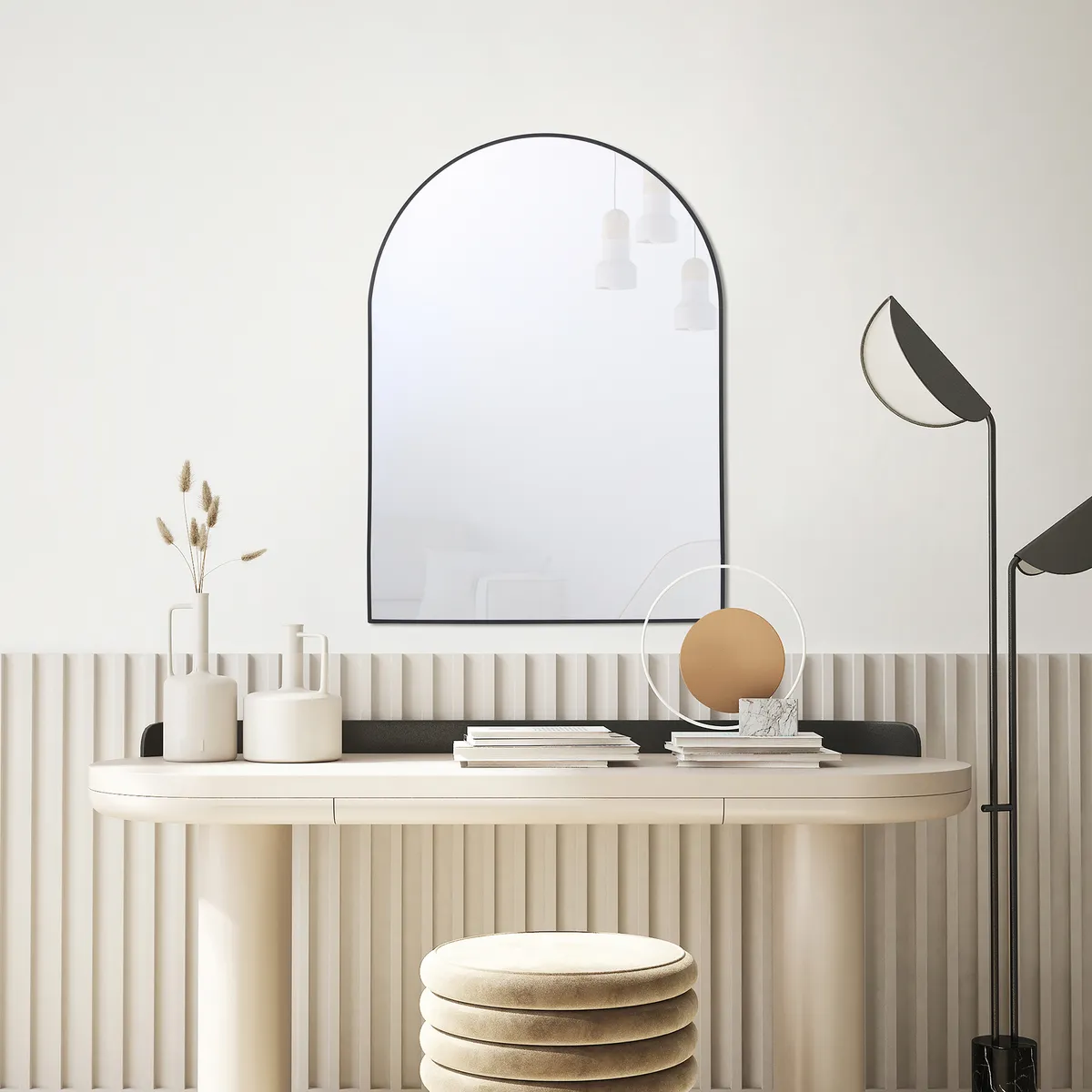 JUST HOME COLLECTION - Espejo Decorativo Forma Rectangular 75x55 cm Negro Arco