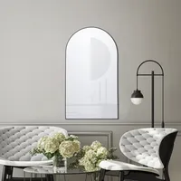 Espejo Decorativo Forma Rectangular 96x55 cm Negro Aluminio