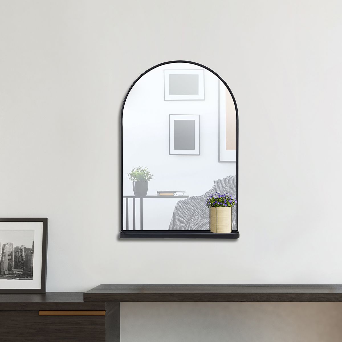 JUST HOME COLLECTION - Espejo Decorativo Forma Rectangular 76.2x50.8 cm Estante