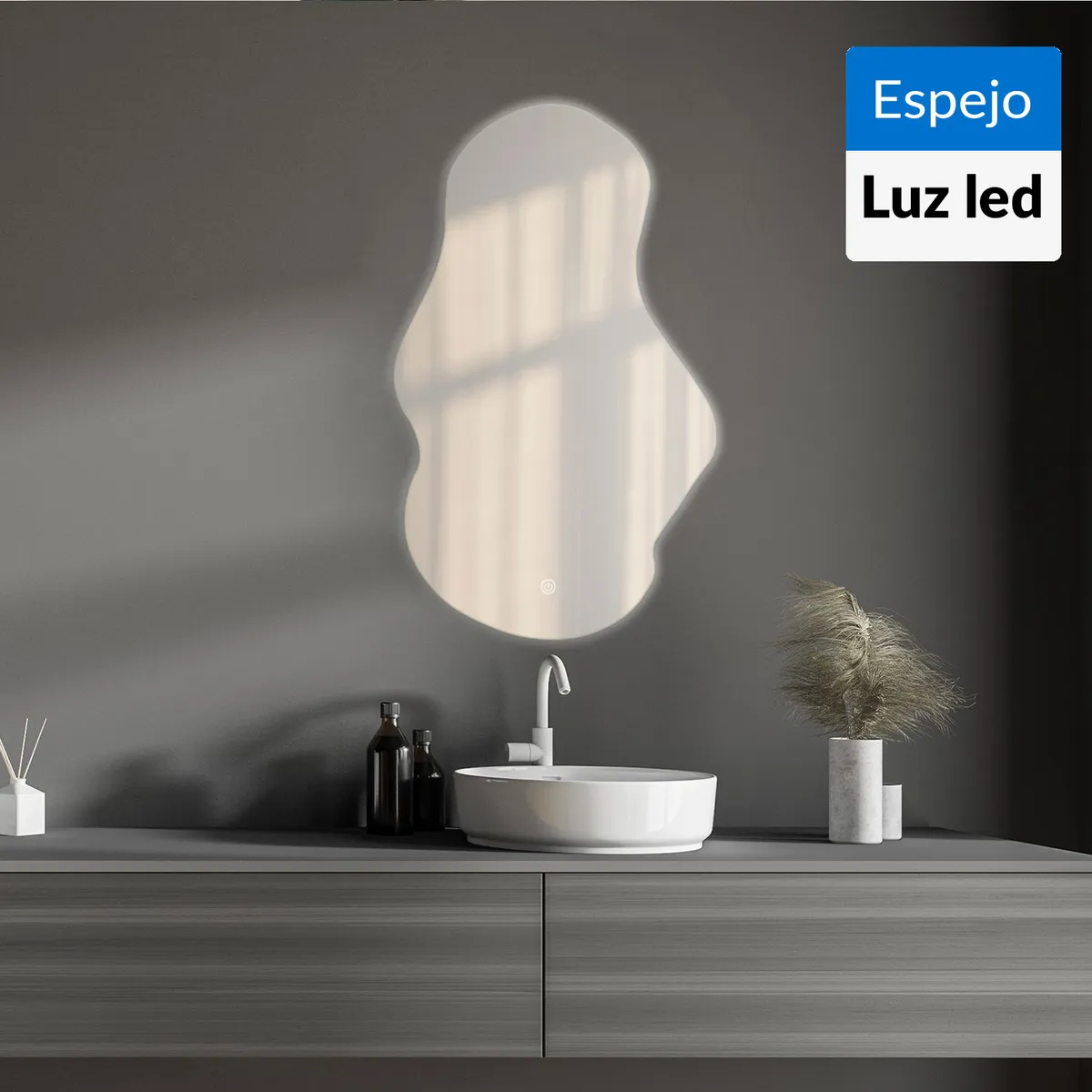 JUST HOME COLLECTION - Espejo con Luz Led Rectangular 60x100 cm