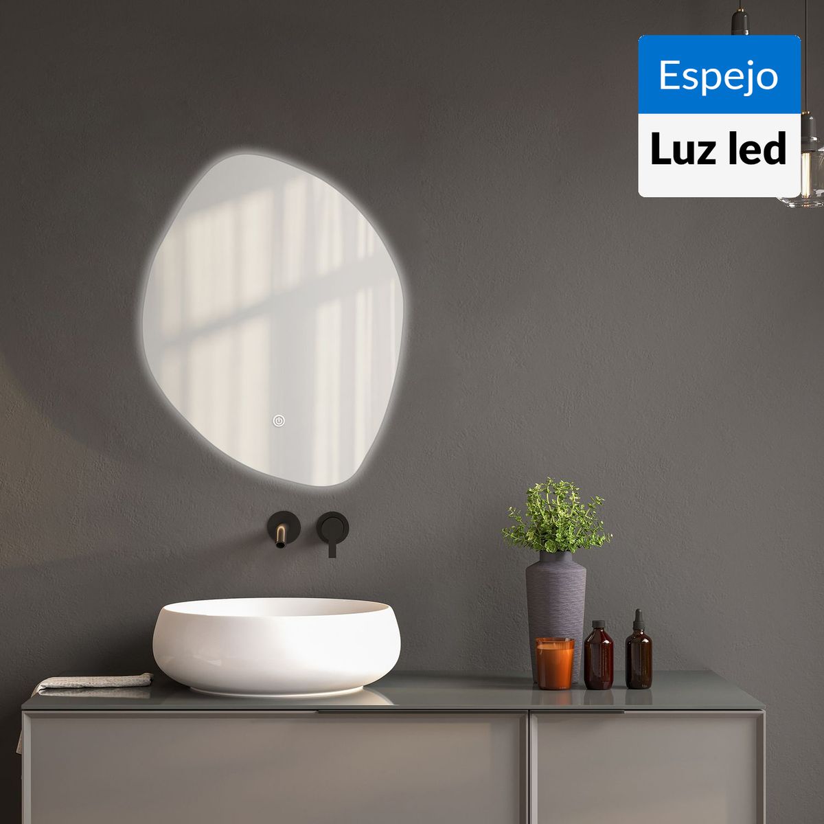 JUST HOME COLLECTION - Espejo con Luz Led Rectangular 40x50 cm