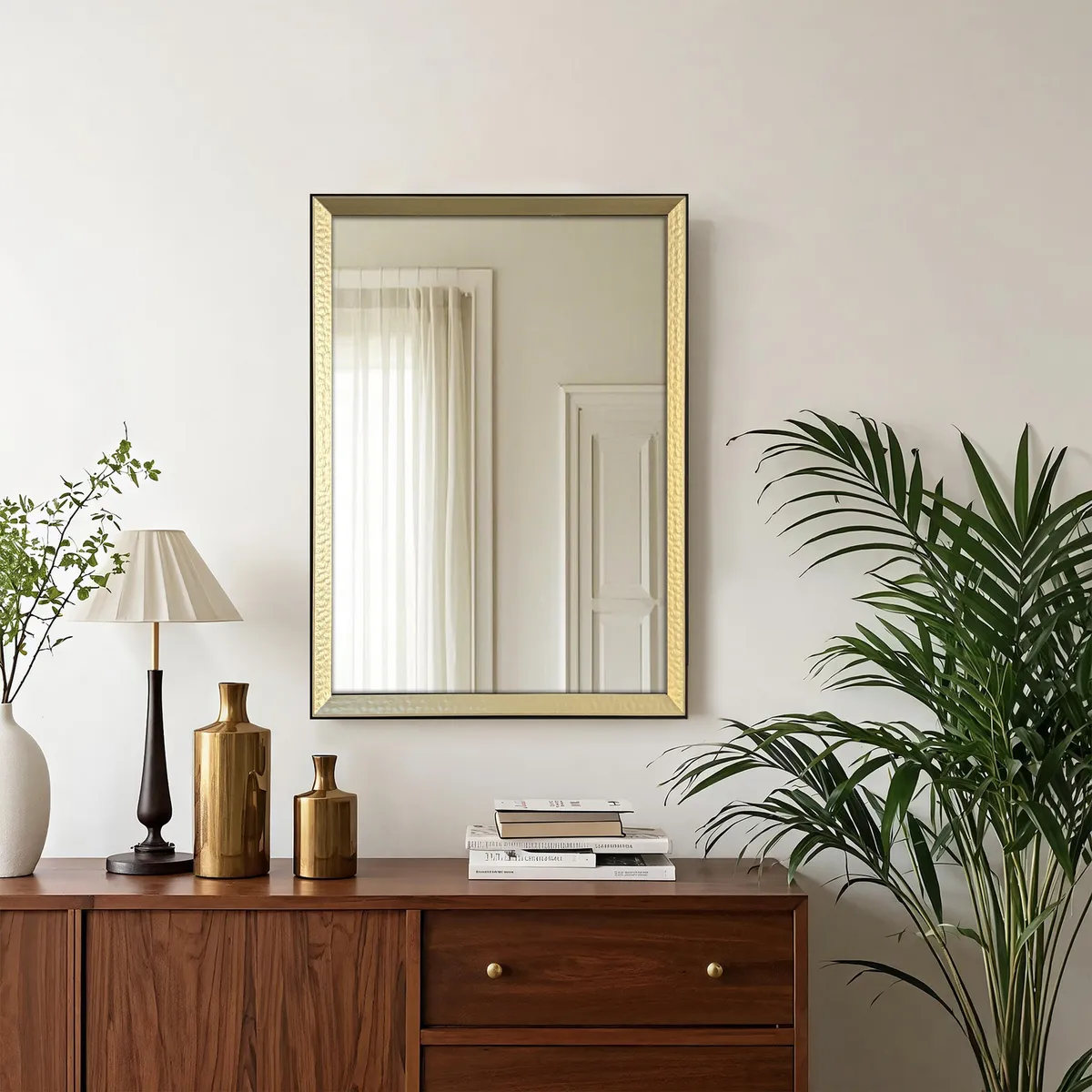 JUST HOME COLLECTION - Espejo Decorativo Forma Rectangular 50x70 cm Dorado 