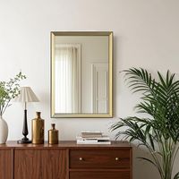 Espejo Decorativo Forma Rectangular 50x70 cm Dorado