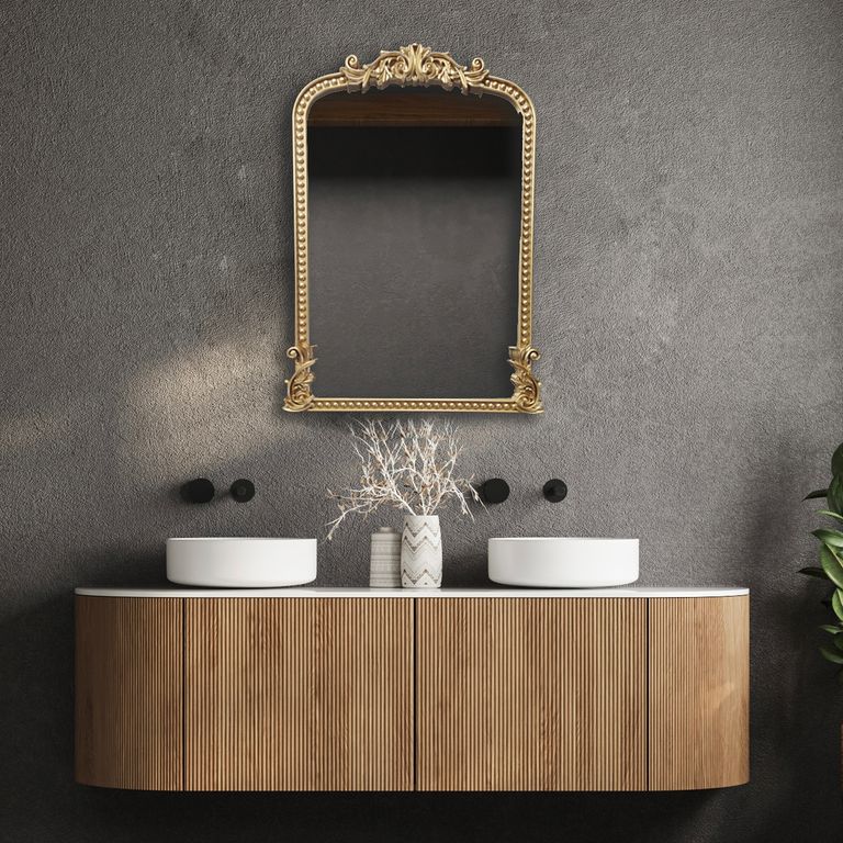 Espejo Decorativo Forma Curva 47x66 cm Dorado Rococo | Sodimac Chile