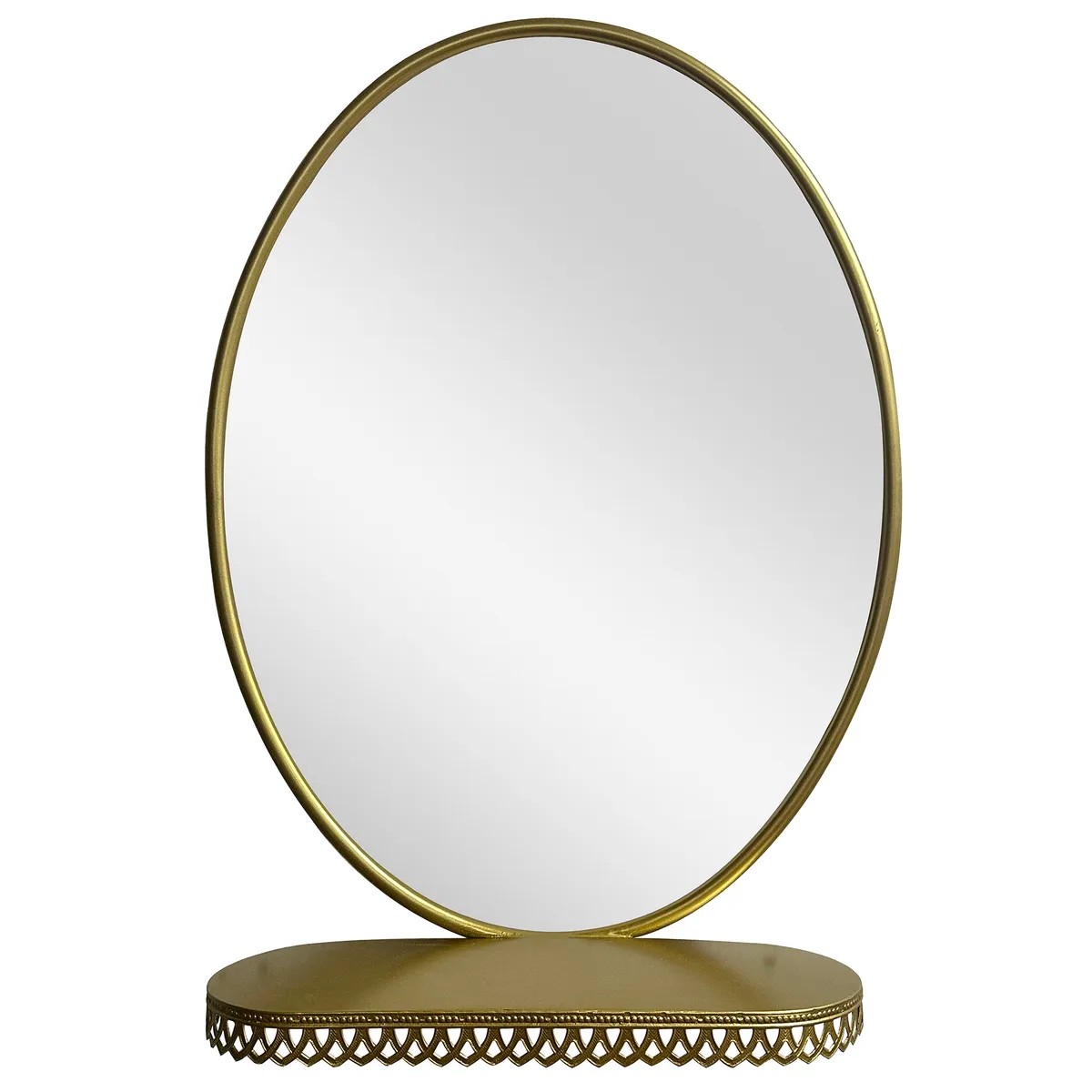 JUST HOME COLLECTION - Espejo Decorativo Forma Ovalada 51x71 cm Dorado Vintage