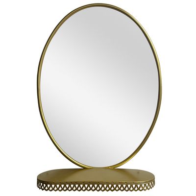 Imagen 2 del producto Espejo Pared Forma Ovalada 51x71 cm Dorado Vintage