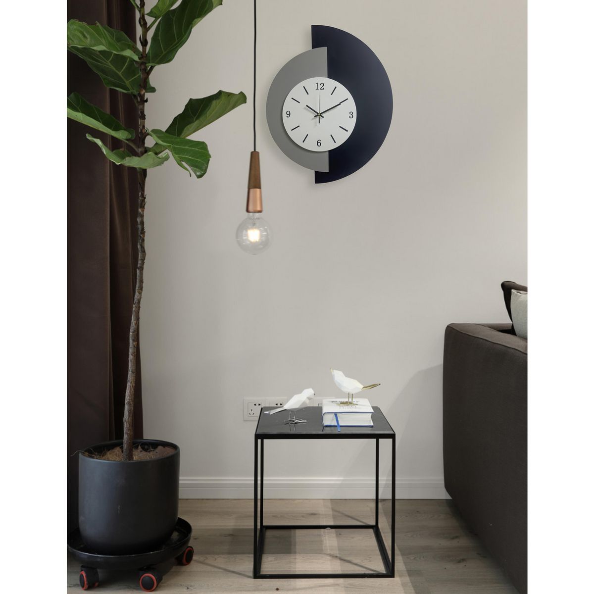 JUST HOME COLLECTION - Reloj Muro Varan 40 cm Gris