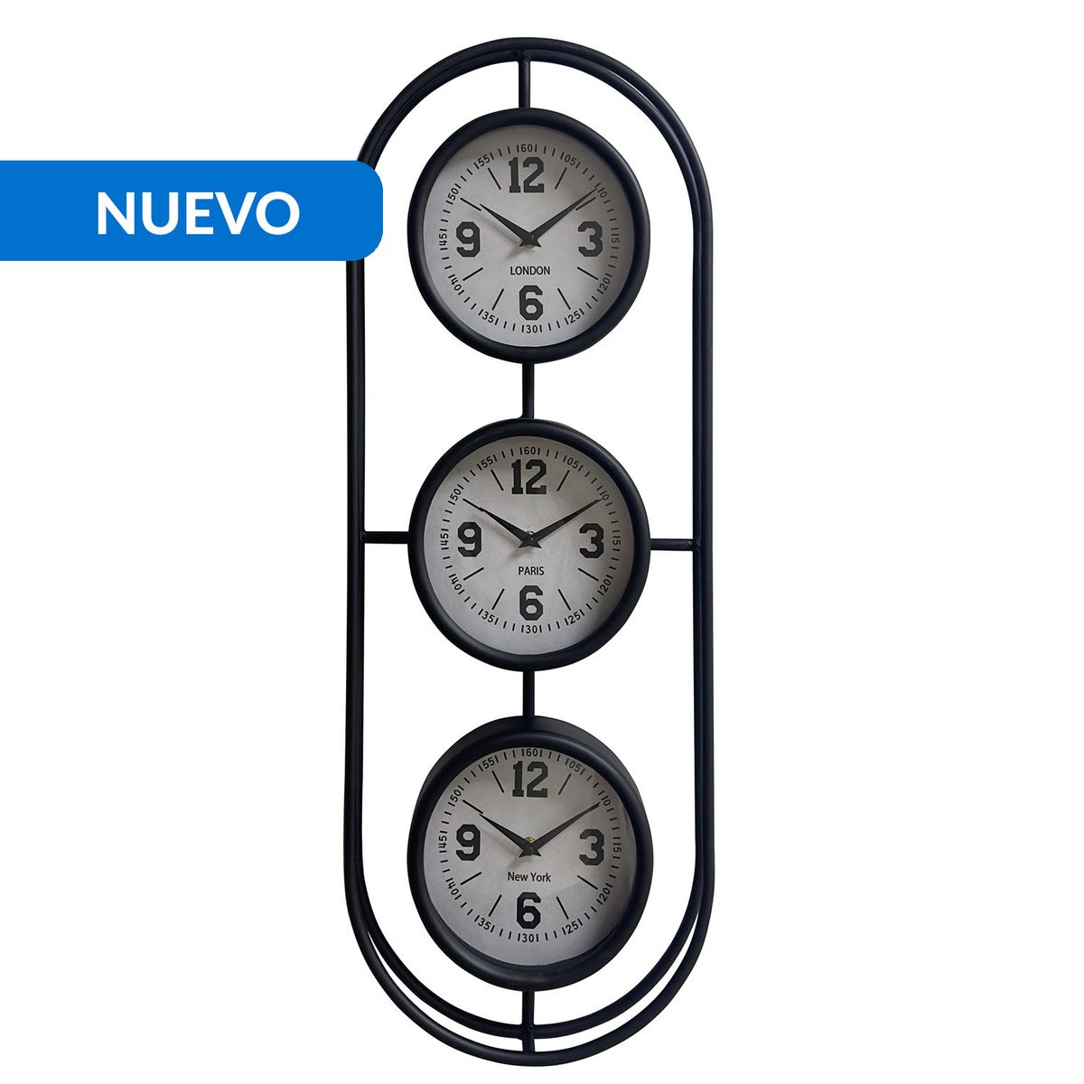 JUST HOME COLLECTION - Reloj Vintage Cuad 30x30 Bco