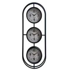JUST HOME COLLECTION - Reloj Vintage Cuad 30x30 Bco