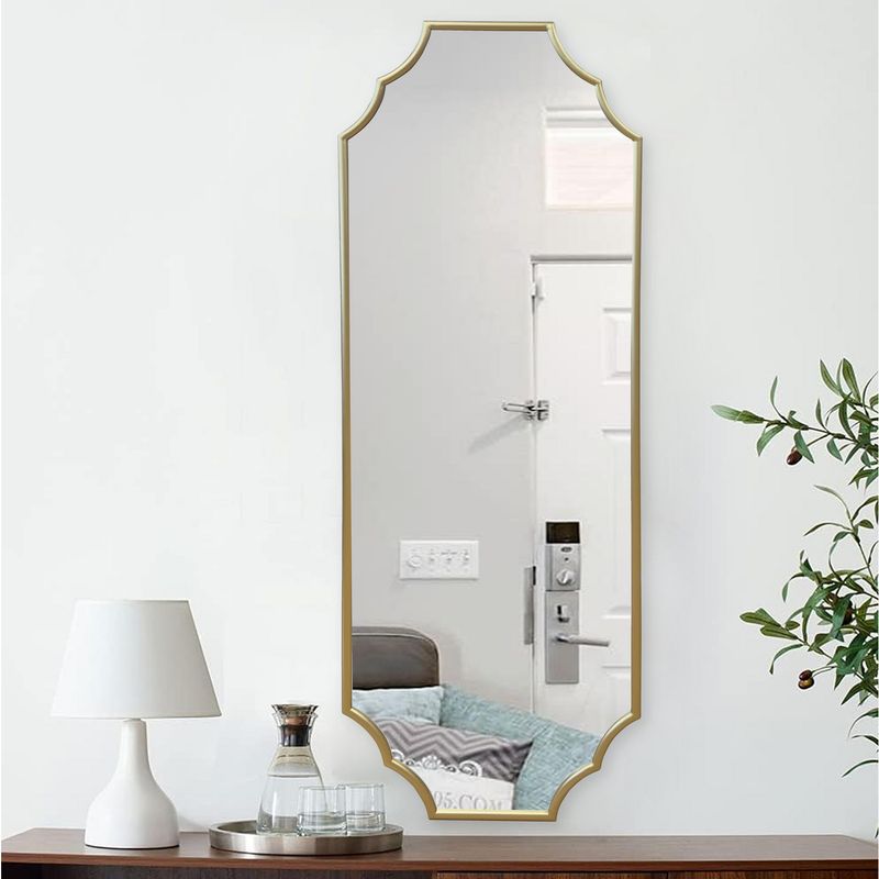 JUST HOME COLLECTION - Espejo Decorativo Forma Hexagonal 50x149 cm Dorado Vintage