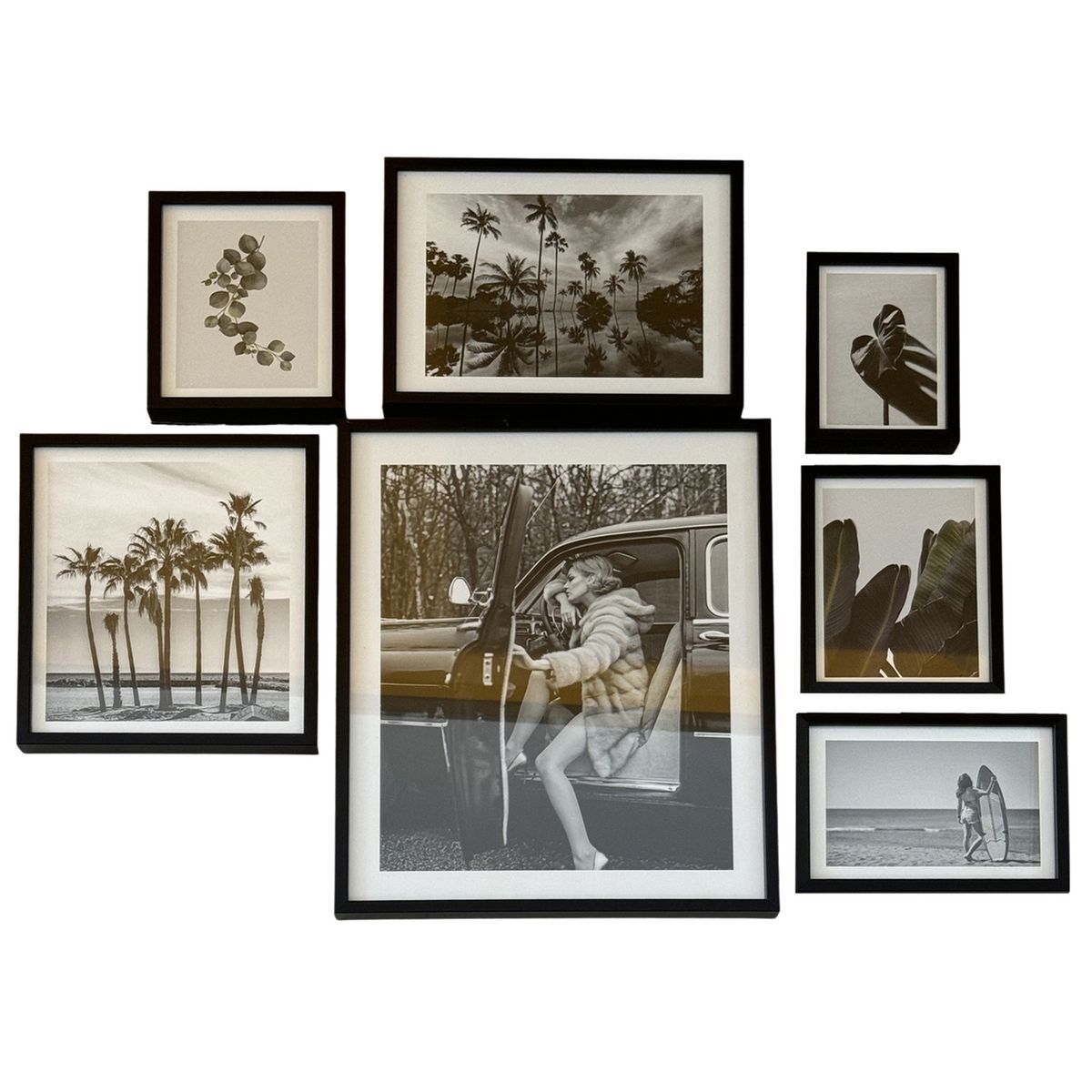 JUST HOME COLLECTION - Marco de Foto 7 Unidades 44.5x37.4 cm Negro Plástico