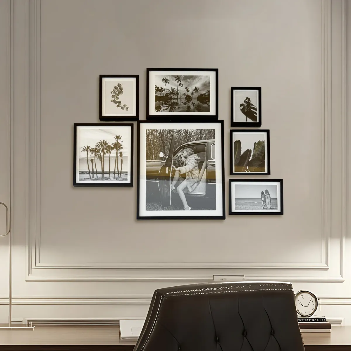 JUST HOME COLLECTION - Marco de Foto 7 Unidades 44.5x37.4 cm Negro Plástico