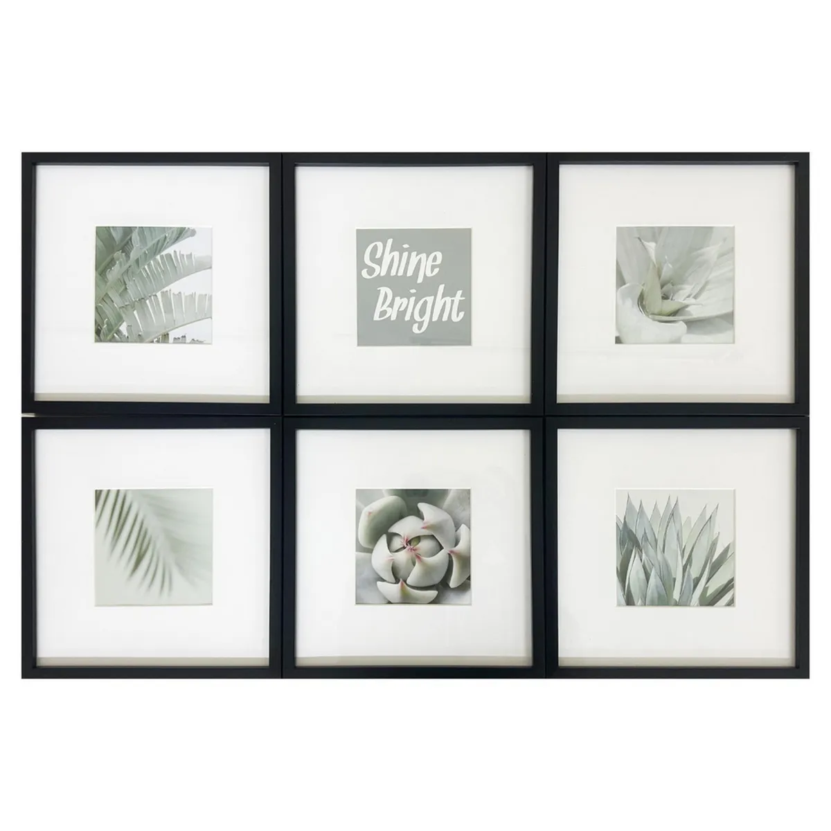 JUST HOME COLLECTION - Set 6 Marcos de Foto 20x25 cm Negro Plástico