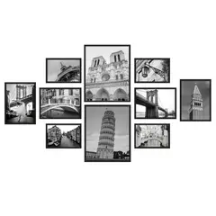 JUST HOME COLLECTION - Set Marco De Foto Negro 10 Pcs