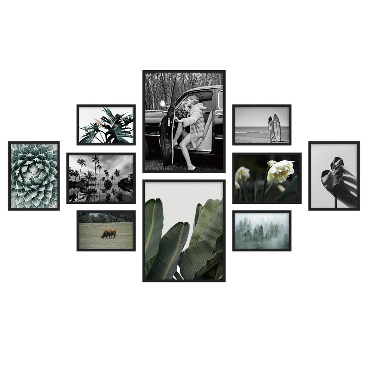 JUST HOME COLLECTION - Marco de Foto 47.3x21.6 cm Negro Plástico