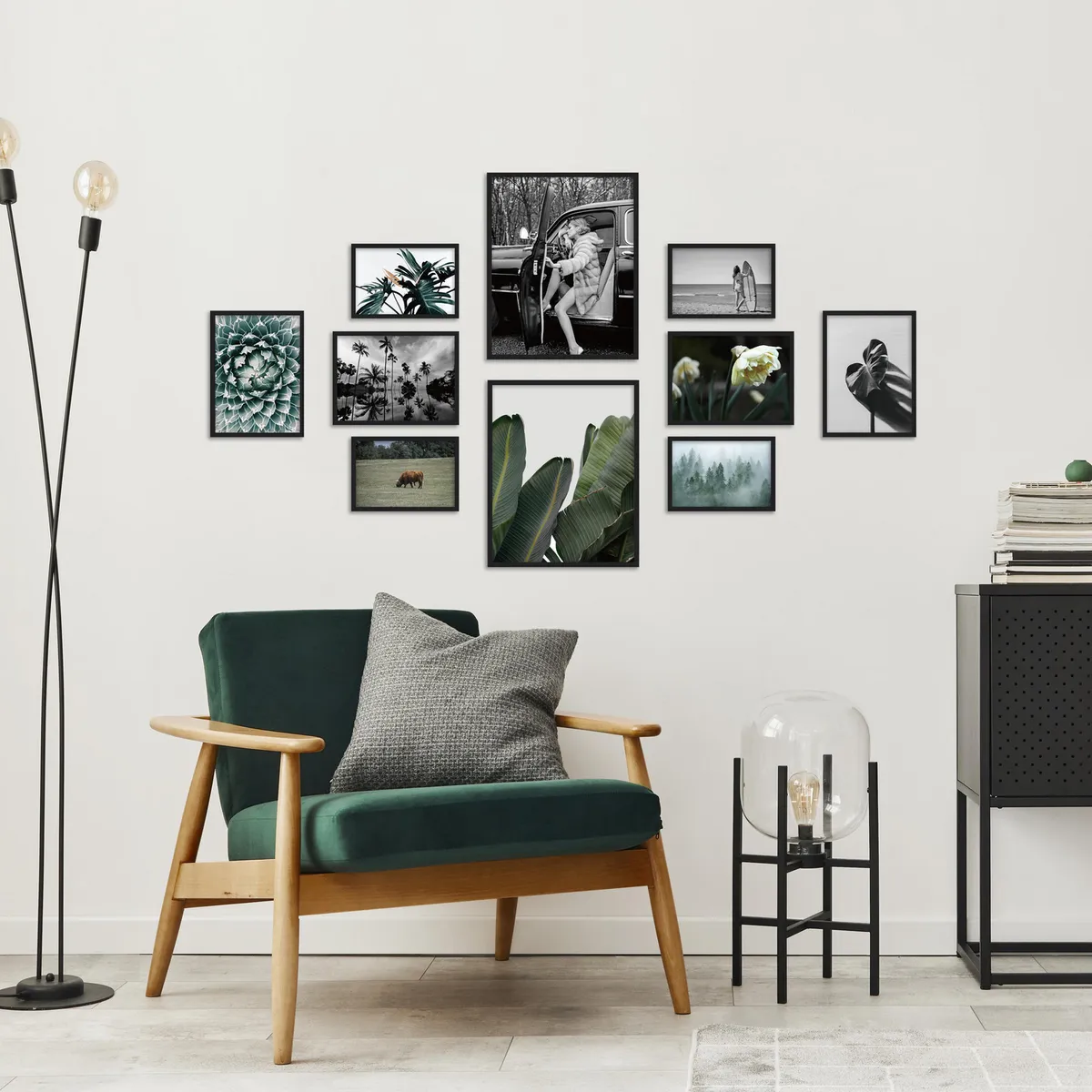 JUST HOME COLLECTION - Marco de Foto 47.3x21.6 cm Negro Plástico