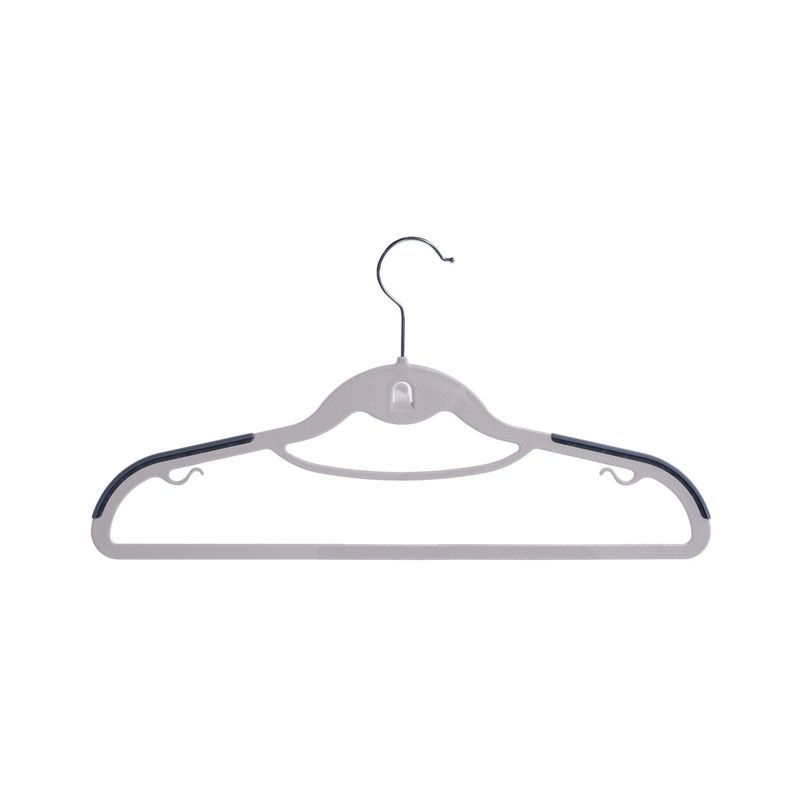 JUST HOME COLLECTION - Set 10 Colgadores de Ropa Plástico Blanco/Gris
