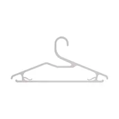 CASA BONITA - Set 10 Colgadores de Ropa Plástico Blanco