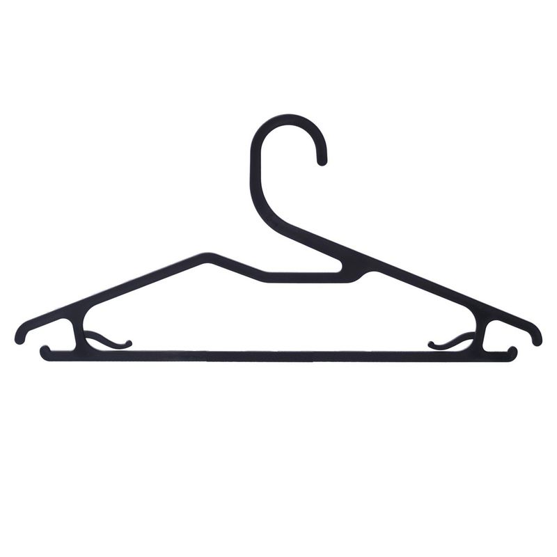 CASA BONITA - Set 10 Colgadores de Ropa Plástico Negro
