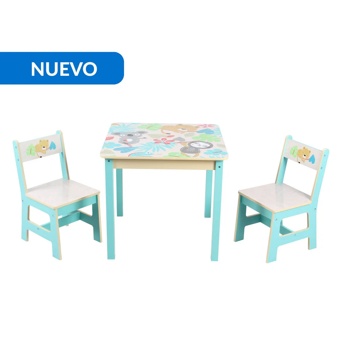 JUST HOME COLLECTION - Set mesa/2 Sillas Perezoso Multicolor 60x55x60 cm