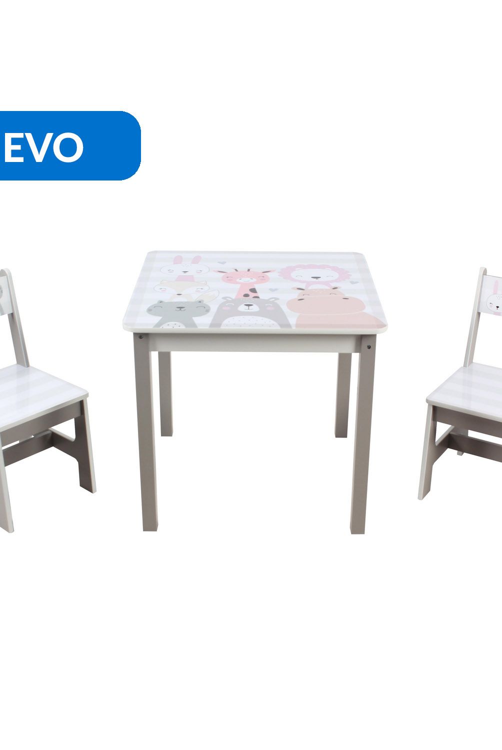 JUST HOME COLLECTION - Set mesa + 2 sillas Animales Multicolor 60x55x60 cm